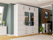 Kleiderschrank Lily 240 mit Spiegel + Schrankaufsatz