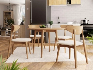 Essgruppe 01: Tisch Vidariko FI 100 + Stühle Frigene 04 (5-teilig)