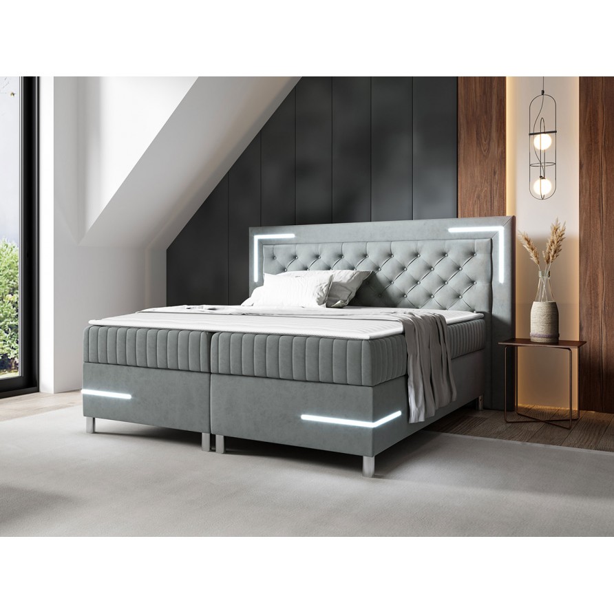 Boxspringbett mit zwei Bettkästen Suhak 5 LED ⇒ Versand 0 Boxspringbett mit zwei Bettkästen Suhak 5 LED ⇒ Versand 0