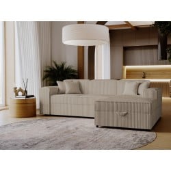 Ecksofa Sokoz L Cord mit Bettkasten und Schlaffunktion