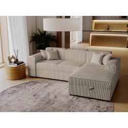 Ecksofa Sokoz L Cord mit Bettkasten und Schlaffunktion