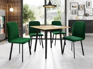 Essgruppe: Tisch Renkiz S 85/85 + Stühle Lekoz (5-teilig)