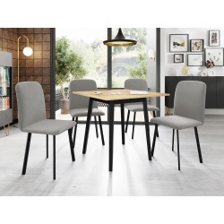 Essgruppe: Tisch Renkiz S 85/85 + Stühle Lekoz (5-teilig)