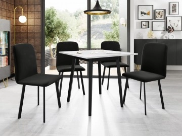 Essgruppe: Tisch Renkiz S 85/85 + Stühle Lekoz (5-teilig)