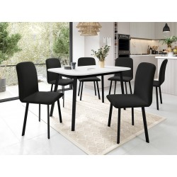 Essgruppe: Tisch Grazpen S 130x80 + Stühle Lekoz (7-teilig)