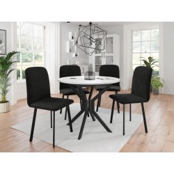 Essgruppe: Tisch Kirtore M 90 + Stühle Lekoz (5-teilig)