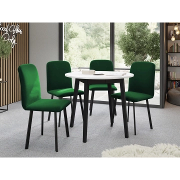 Essgruppe: Tisch Kirtore S 90 + Stühle Lekoz (5-teilig)