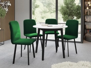 Essgruppe: Tisch Kirtore S 90 + Stühle Lekoz (5-teilig)