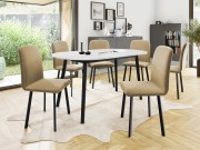 Essgruppe: Tisch Zerimo S 150x80 + Stühle Lekoz (7-teilig)