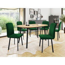 Essgruppe: Tisch Zerimo S 150x80 + Stühle Lekoz (7-teilig)