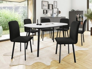 Essgruppe: Tisch Zerimo S 150x80 + Stühle Lekoz (7-teilig)
