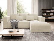 Ecksofa Zozolia Cord mit Schlaffunktion und Bettkasten