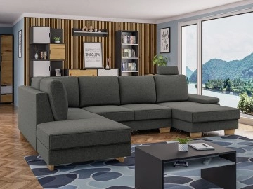 Wohnlandschaft Lex 3 U mit Bettkasten und Schlaffunktion