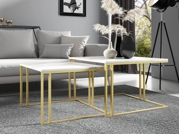 Im Set zwei Couchtische Froyw Gold