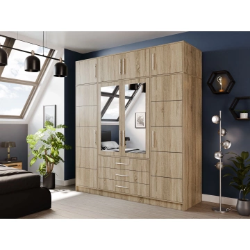 Kleiderschrank 4 türig Lily D4 + Schrankaufsatz