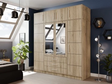 Kleiderschrank 4 türig Lily D4 + Schrankaufsatz