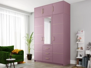 Kleiderschrank Lily D3 II + Schrankaufsatz