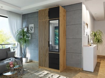 Kleiderschrank Lily Lux D2 mit Spiegel + Schrankaufsatz
