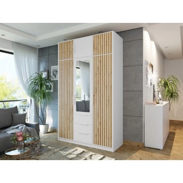 Kleiderschrank Lily Lux D3 mit Spiegel + Schrankaufsatz