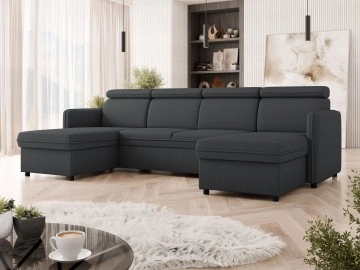 Ecksofa Nivorra U mit zwei Bettkästen und Schlaffunktion