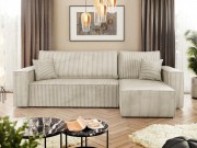 Ecksofa Kasjusz Cord mit Bettkasten und Schlaffunktion