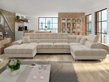Wohnlandschaft Alvin Bis mit Schlaffunktion und Bettkasten Premium