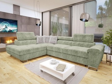 Ecksofa Alvin mit Schlaffunktion und Bettkasten Premium