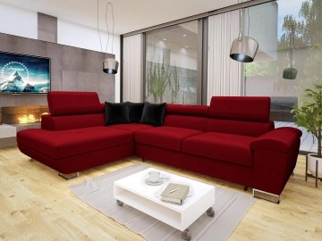 Ecksofa Alvin mit Schlaffunktion und Bettkasten Premium