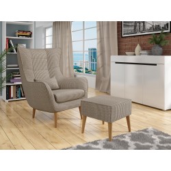 Miniaturbild von Sessel Florence Cord mit Fußbank
