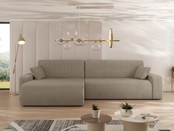 Ecksofa Easton Maxi Cord mit Bettkasten und Schlaffunktion