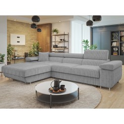 Ecksofa Torezio Mini Cord mit Schlaffunktion und Bettkasten