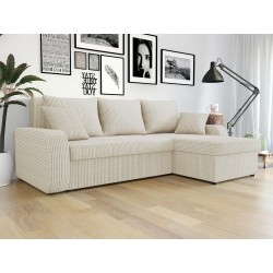 Miniaturbild von Ecksofa Dalmir Cord mit Schlaffunktion und zwei Bettkästen