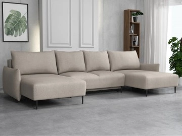 Wohnlandschaft Waluri U mit Bettkasten und Schlaffunktion