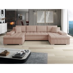 Miniaturbild von Wohnlandschaft Kanton Mini U Cord mit Bettkasten und Schlaffunktion