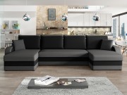 Ecksofa Dalmir U mit Schlaffunktion und drei Bettkasten