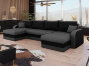 Ecksofa Dalmir U mit Schlaffunktion und drei Bettkasten