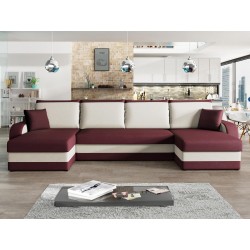 Ecksofa Dalmir U mit Schlaffunktion und drei Bettkasten