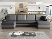 Ecksofa Dalmir U Lux mit Schlaffunktion und drei Bettkästen