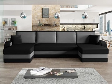 Ecksofa Dalmir U Lux mit Schlaffunktion und drei Bettkästen