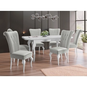 Essgruppe: Tisch Julia + Stühle Frigene 01 (7-teilig)