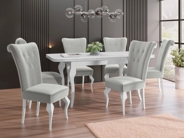 Essgruppe: Tisch Julia + Stühle Frigene 01 (7-teilig)
