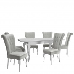 Essgruppe: Tisch Julia + Stühle Frigene (7-teilig)