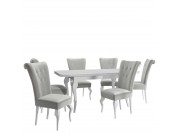 Essgruppe: Tisch Julia + Stühle Frigene 01 (7-teilig)