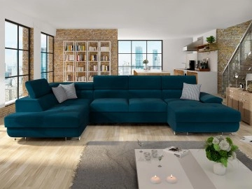 Wohnlandschaft Alvin Bis mit Schlaffunktion und Bettkasten Premium