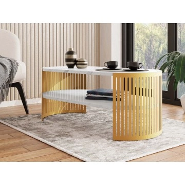 Couchtisch oval Zinzit Gold I