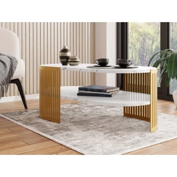 Couchtisch oval Zinzit Gold II