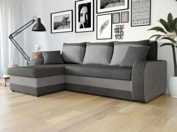 Ecksofa Dalmir Lux mit Schlaffunktion und zwei Bettkästen