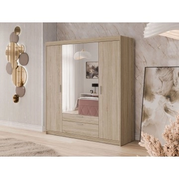 Kleiderschrank 4 türig mit Spiegel Melen 4D2S