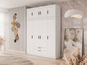 Kleiderschrank Melen 4D2S + Schrankaufsatz