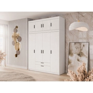 Kleiderschrank Melen 4D2S + Schrankaufsatz